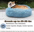 Dog Beds for Medium Dogs - Washable Calming Blue Fluffy Soft Bed, Anti-Anxiety Faux Fur Round Pet Bed