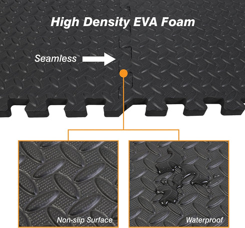 Torin ABPM001BK Interlocking Foam Mat Protective Exercise Workout Puzzle Floor Mat Tiles for Home Gym Equipment - 6