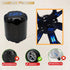 Golf Cart SS Wheel Center Cap Cover, ITP Push in Style for EZGO, Club Car, Yamaha, 4 PCS (Gloss Black with Blue SS)
