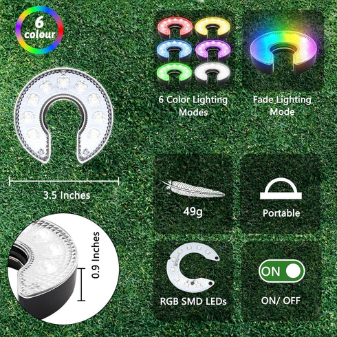 KINGTOP LED Golf Hole Lights, Light Up Night Golf, EZ Install Glow Lamp for Backyard Putting Green