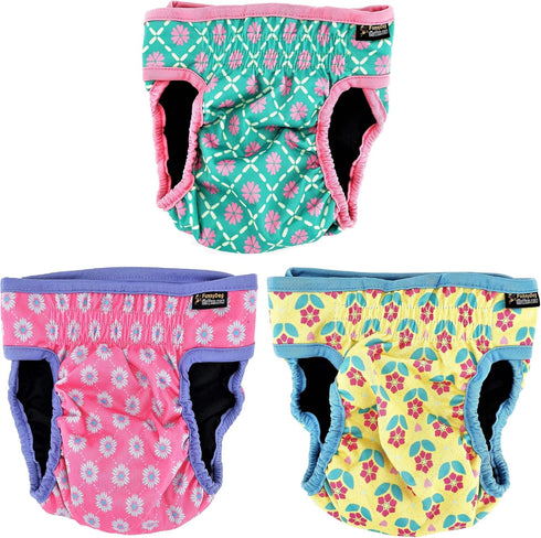 Pack 6 4 8" 12", Pack 6 of Female Dog Diapers with - Layers of Absorbent Pads Cat Panties Waterproof Leak Proof