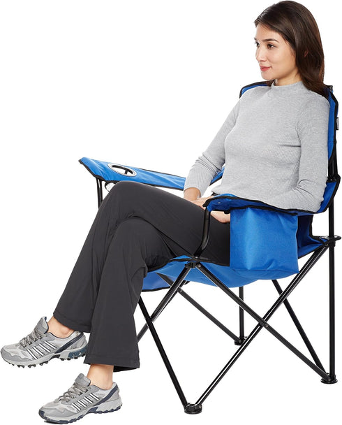 Extra-Large Blue Camping Chair by Amazon Basics - Ideal for Outdoor Relaxation