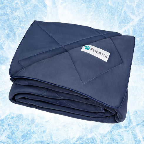 PetAmi Premium Cooling Dog Blanket, Lightweight Fluffy Pet Throw Bed Cover for Dogs, Reversible Fuzzy Cozy 40x60