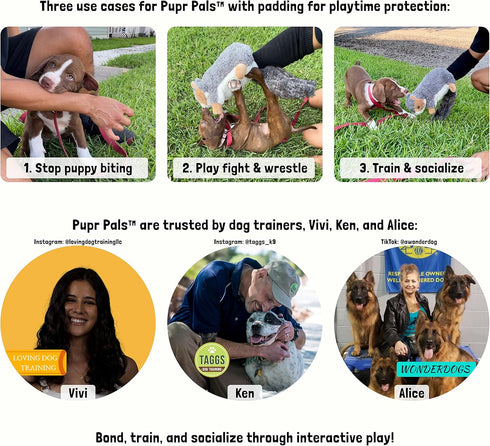 PuprPals Dog Toy Puppet with Tough Padding for Safe Interactive Play, Boredom-Busting Training and Exercise