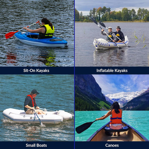 Five Oceans Kayak Paddle Holder - Paddle Clip for Kayaking, Easy Mounting with Hardware, Black - Heavy-Duty Plastic
