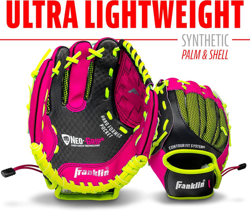 Franklin Sports Teeball Glove, Left and Right Handed Youth Fielding Glove, 9.0 Inch