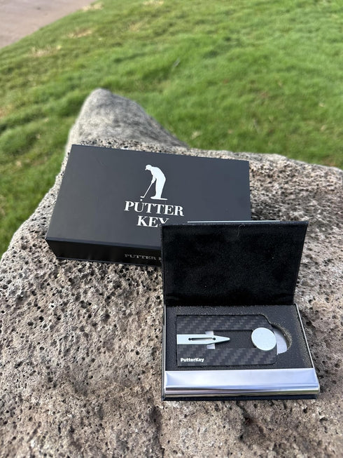 Putter Key Golf Gift and Portable Tool and Training Aid to Help with Center, Aim, and Path While Practicing Like You