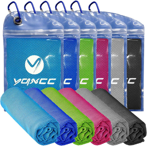 YQXCC Cooling Towels | 6 Pack 47"x12" | Ice Cool for Neck