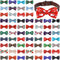 60 Pcs Christmas Dog Collar Bow Ties Bulk, Warm Snowman Detachable Bowties for Small Medium Large Dogs, Cat Grooming