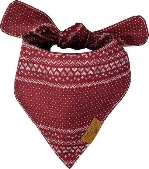 Remy+Roo 2 Pack Dog Bandanas, Evergreen Christmas Set, Premium Durable Fabric, Adjustable Fit