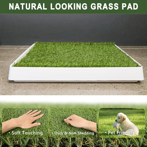 TURF XPRESS 18.5x23in, Dog Grass Pad with Tray Dog Litter Box for Puppy Potty Training, Indoor Pet Toilet Washable