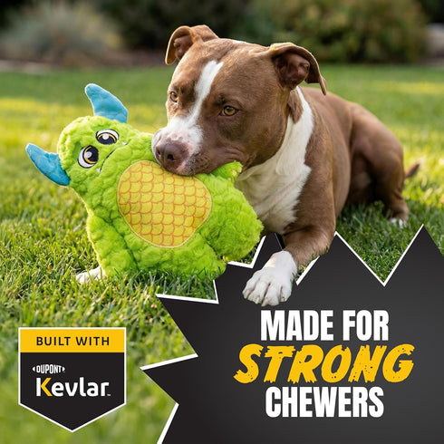 Bite Force Dog Toy - Large Durable & Strong Plush Green Monster Dog Toy, Kevlar-Reinforced for Aggressive Chewers