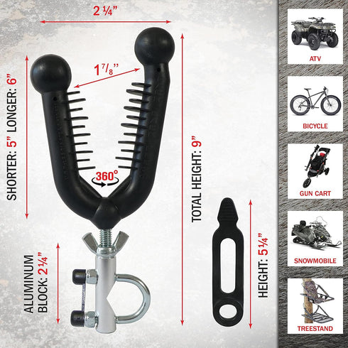 Pack Rack Plus Gun & Bow Rack for ATVs and Bikes, Model PRP1