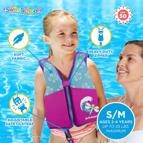 SwimSchool Kids Swim Trainer Vests for Toddlers Ages 2-6 – Boys/Girls – Multiple Colors and Styles
