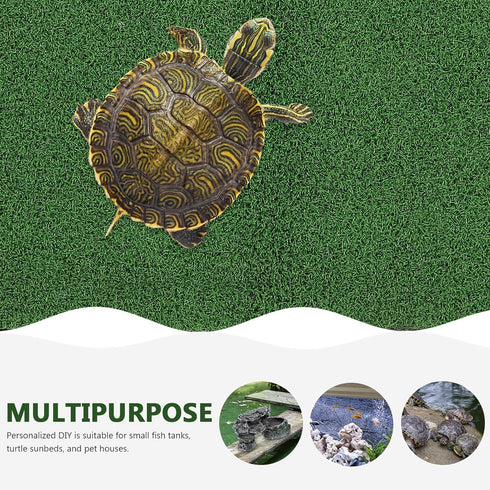 jojofuny Artificial Grass Turf, Aquatic Grass Lawn for Pet, Turtle Basking Ramp, Simulation Grass for Fish Tank Reptile