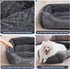JOEJOY Rectangle Dog Bed - Grey - Machine Washable Sleeping Sofa Bed for Large Medium Small Dogs - Non-Slip