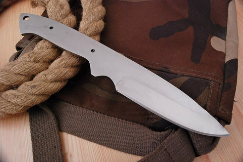 ZabyKnives ZB-7255 Hand Forged D2 Steel Hunting Knife Blank Blade for Knife Making, Silver