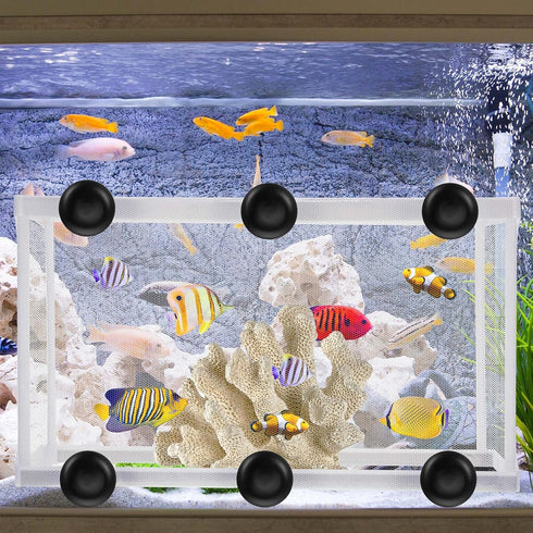 2 Pieces Fish Tank Breeder Net, Mesh Fish Hatchery Box with Suction Cup for Aquarium