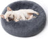 Bedsure Calming Dog Bed for Medium Dogs, 30 inches, Washable Round Fluffy Plush Faux Fur Cat Bed, Dark Grey