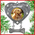 Dog Sympathy Photo Christmas Ornament, Heart Shaped, Holds 1 3/4" Photo, Gift-Storage Bag Included