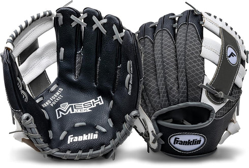 Franklin Sports Kids Baseball Glove + Ball Sets, Meshtek Youth Teeball Gloves, Left + Right Hand