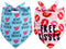 2 Pack Valentines Day Bandana for Dogs, Triangle Bibs Pet Scarf for Dogs