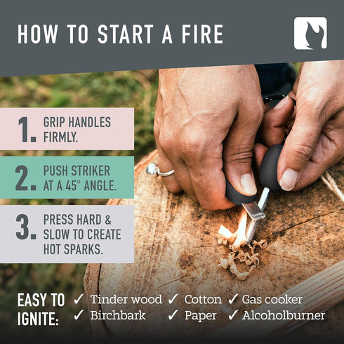 Light My Fire Flint Fire Starter Ferro Rod Survival Tool, 12,000 Strikes, Magnesium Fire Starter Kit