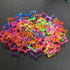 Star Shape Clear Color Chain Links, Plastic Neon Toy Parrot Bird Foot Parts, Kid DIY, 100pcs