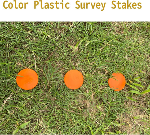 6.3" 20) Property Line Markers - Unbreakable Barbed Stakes for Ground and Survey use (Color Plastic