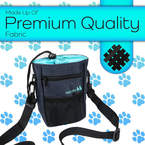 H&H Pets Dog Treat Pouch with Shoulder Strap, Waste Bag Dispenser, Training Accessories