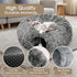 Cat Tunnel Bed for Indoor Cats, Peekaboo Cat Cave with Washable Soft Play Mat, Furry Cat Tube, for Kitten/Puppy/Rabbit