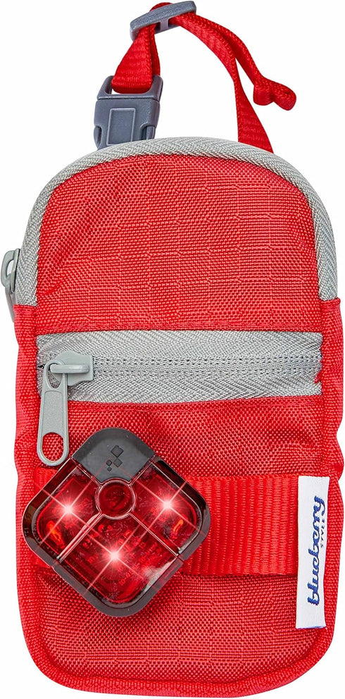 Blueberry Style Red Dog Waste Bag Dispenser, Dog Poop Bag Holder with 1 Roll of Free Poop Bags