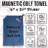 Multi-Function Magnetic Golf Towel with Wash Pocket, Magna-Anchor Technology, Waffle Pattern, Ball Scrubber