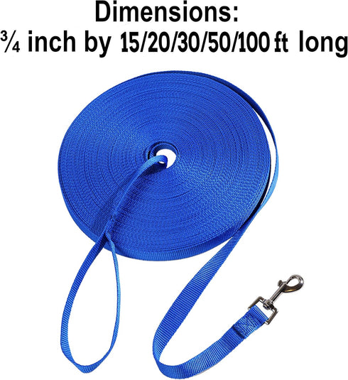 Hi Kiss Dog/Puppy Obedience Recall Training Agility Lead, 15ft Blue Training Leash