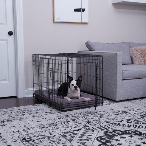 South Pine Porch Piper Premium Crate Pad with Removable Cover, Gray, Medium (36" x 23")