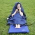 REDCAMP Flannel Sleeping Bag for Adults, Comfortable Cotton with Detachable Hood, Red/Grey/Blue for Camping