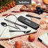 Travel Cutlery Set with Case - 5-Piece Stainless Steel Reusable Flatware Set, Portable Utensils for Camping, Picnic,