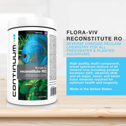 Continuum Aquatics Flora Viv Reconstitute RO, Reverse Osmosis Mineral Ion Supplement for Freshwater and Planted