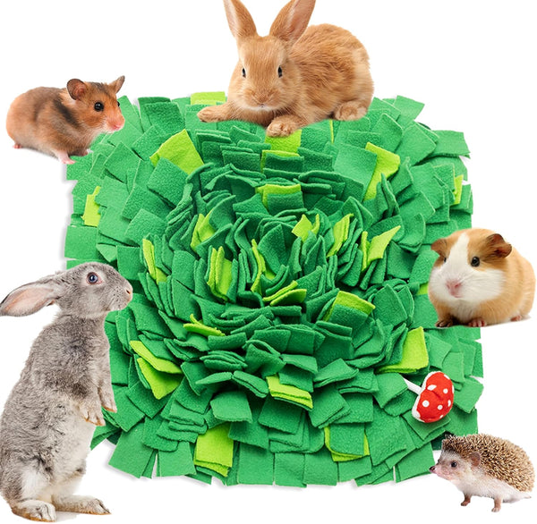 Rabbit Foraging Mat, Interactive Bunny Foraging Toy Indoor, Soft Pet Feeding Mat