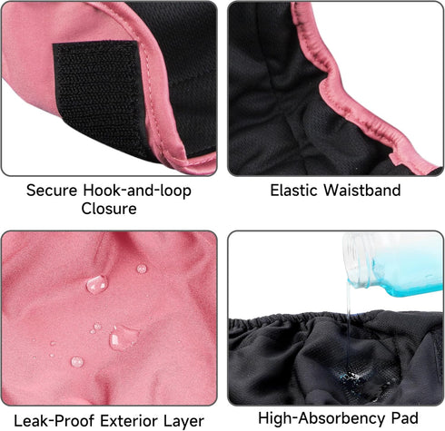 (3 Pack,Medium) Paw Legend Washable Reusable Female Dog Period Diapers for Heat Doggie Puppy Diapers for Female Dogs