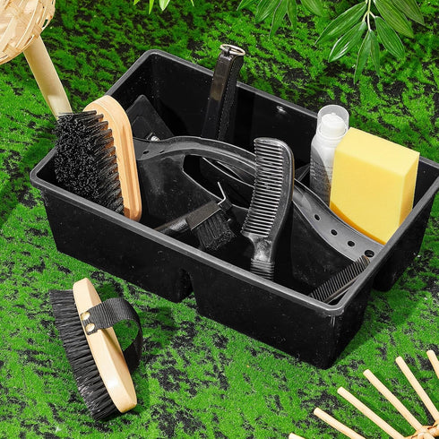 8 Pc Horse Grooming Kit - Includes Grooming Box, Face & Body Brush, Sweat Scraper, Hoof Pick, Mane & Tail Comb, Bathing