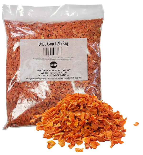 Dried Carrots 2 Pounds Bulk-Heat Sealed in a Poly Bag-Dehydrated Dried Vegetables