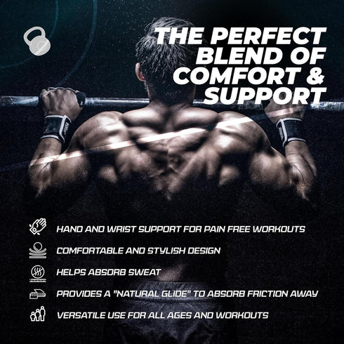 3 JerkFit WODies Gymnastics & Weightlifting Grips with Wrist Wraps Hole Versatile Gym Gloves for Pull Ups, Gym Training