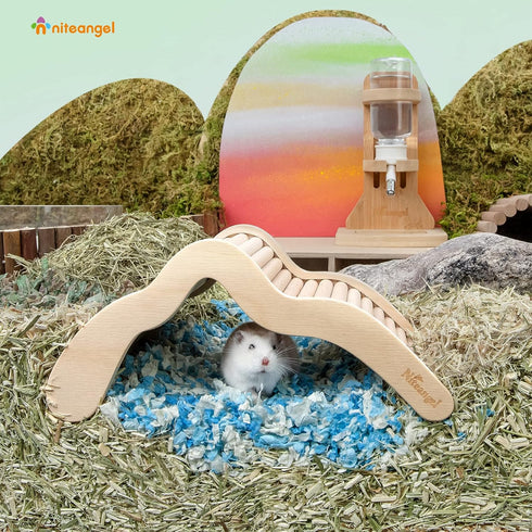 Niteangel Hamster Climbing Bridge Ladder for Small-Sized Pets, Acrylic SandBath Box