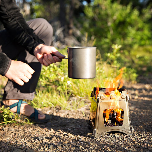 WoodFlame Ultra Lightweight Portable Camping Stove, Backpacking Wood Burning Stove with Carry Case
