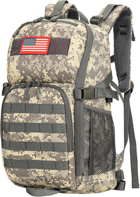 Outdoor Plus Camo Backpack for School, 30L/40L Waterproof Day Pack for Boys