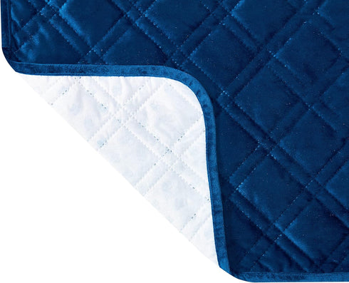 Premium Blue Silky Velvet Pet Sofa Bed - Slip Resistant, Waterproof, Washable Couch Protector with Removable Bolster
