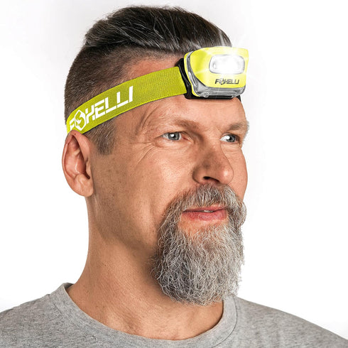 Foxelli LED Headlamp Flashlight - Lightweight & Waterproof for Adults & Kids, Running, Camping, Hiking with 3 AAA