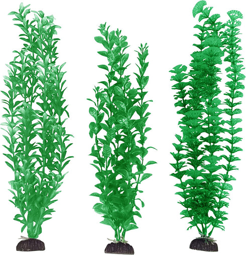 Penn-Plax Aqua-Plants Plastic Aquarium 3 Piece Plant Bundle, Realistic Appearance, Green, 16” Height