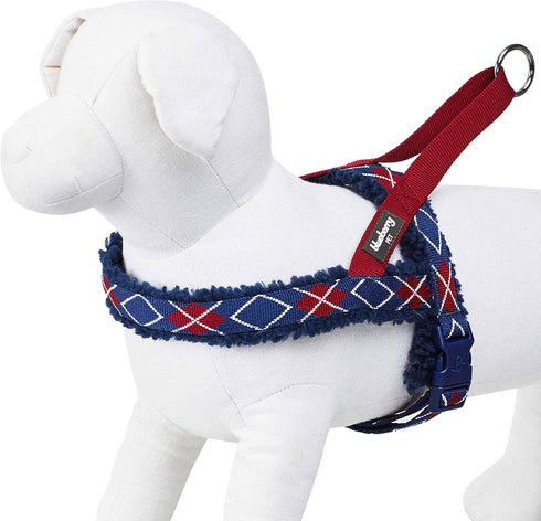 Blueberry Pet Soft & Comfy Scottish Argyle Fleece Padded Dog Harness